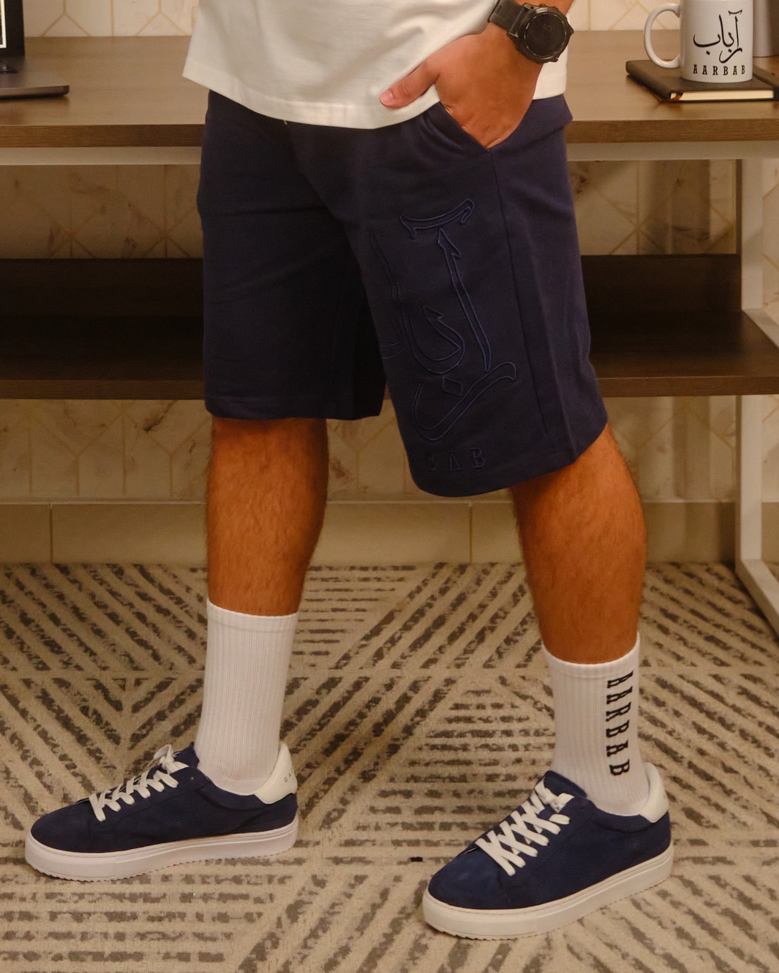 NAVY BLUE CASUAL SHORTS - MST001