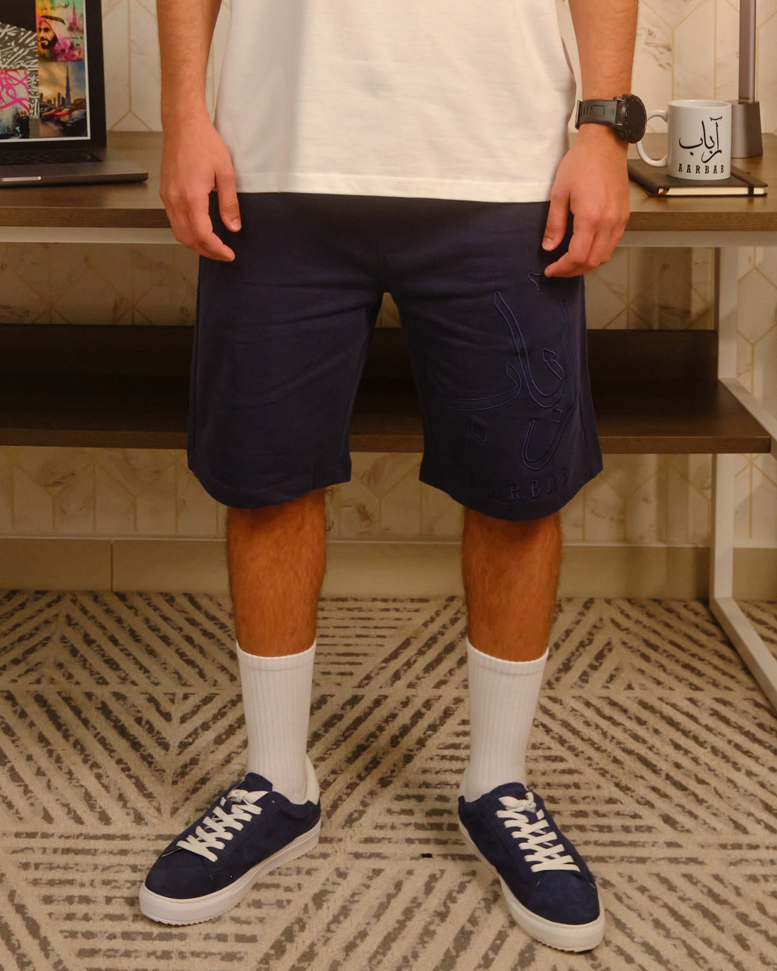 NAVY BLUE CASUAL SHORTS - MST001