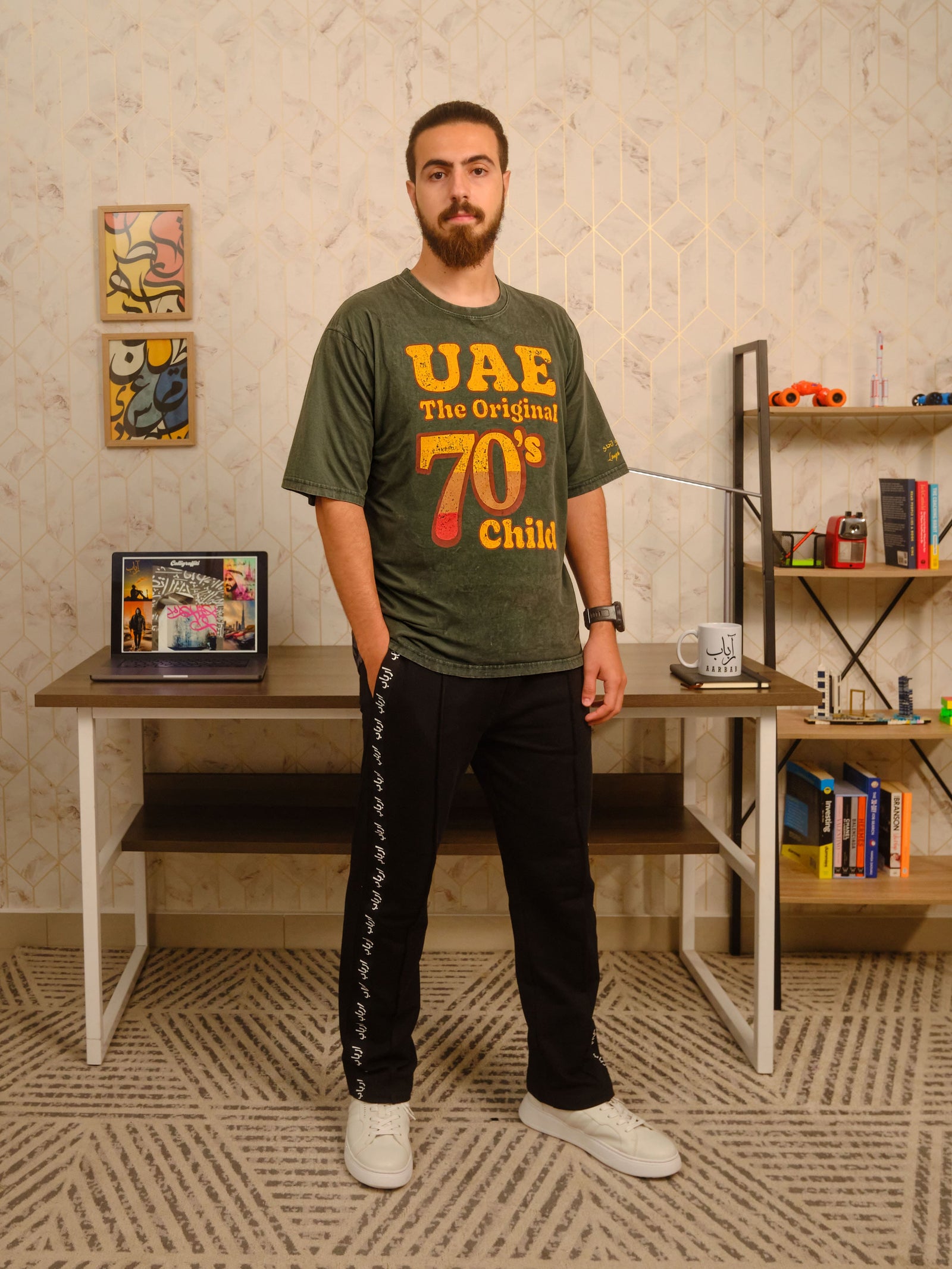 UAE 70’s CHILD T-SHIRT- OLIVE