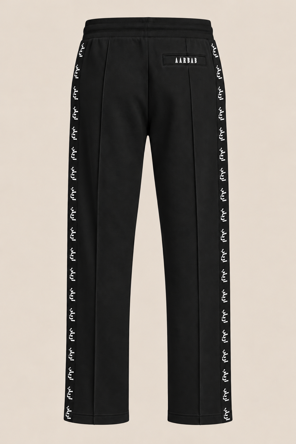 AARBAB Joggers in black, AARBAB, back flat lay