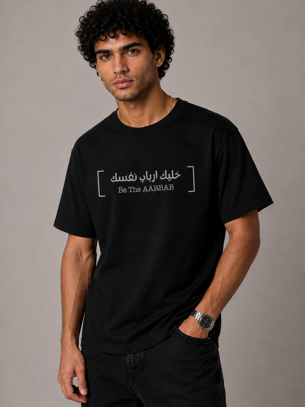 Be The AARBAB T-shirt in black, AARBAB, front view
