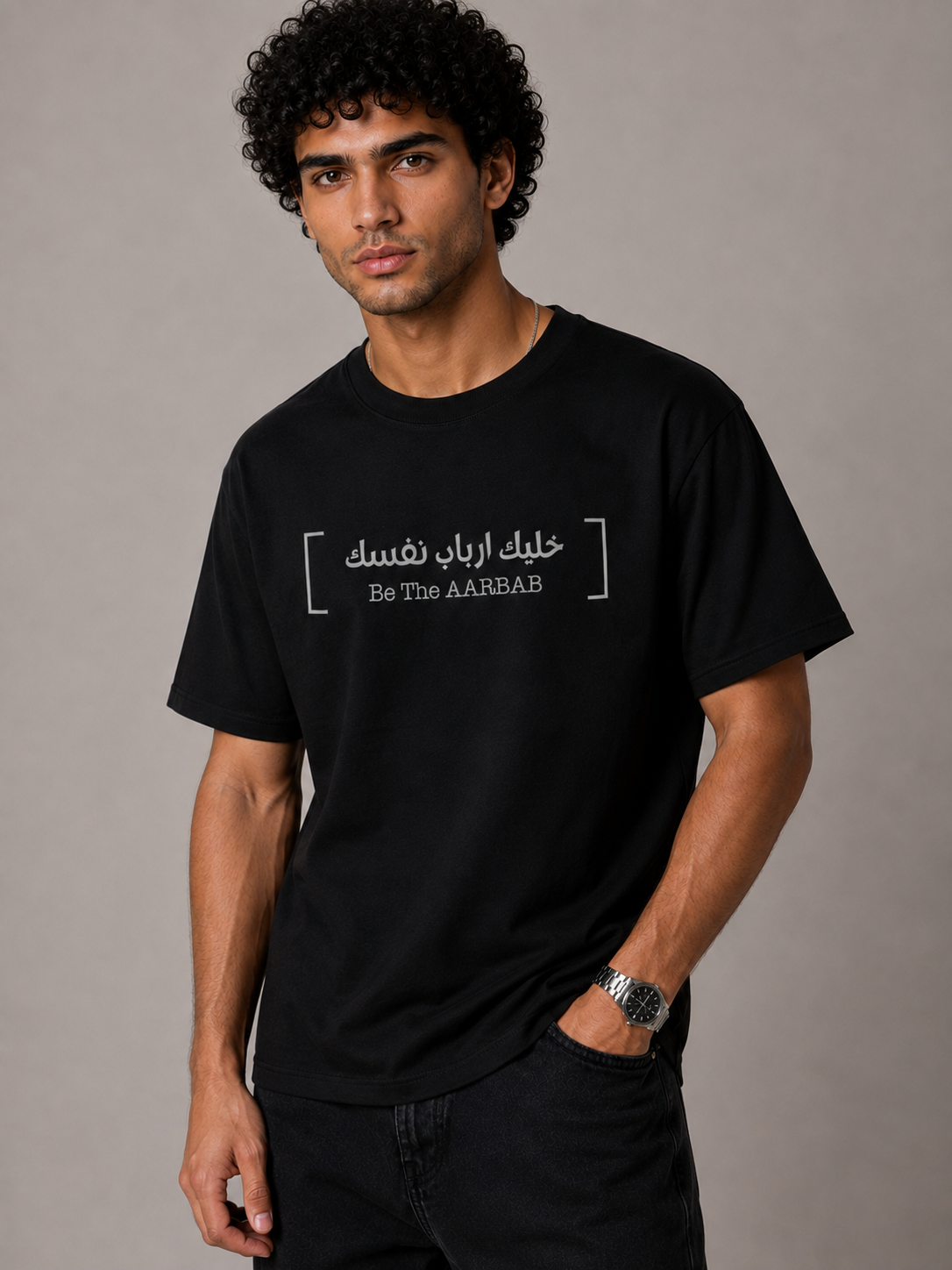 Be The AARBAB T-shirt in black, AARBAB, front view