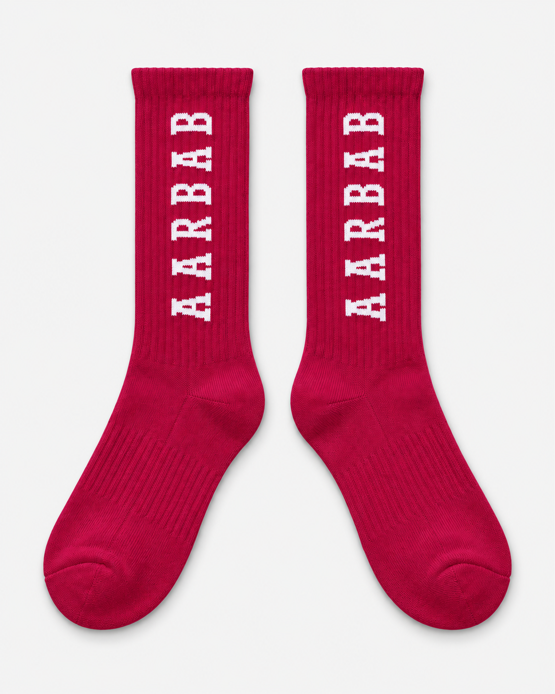 Aarbab Crew Socks in Maroon – flat lay