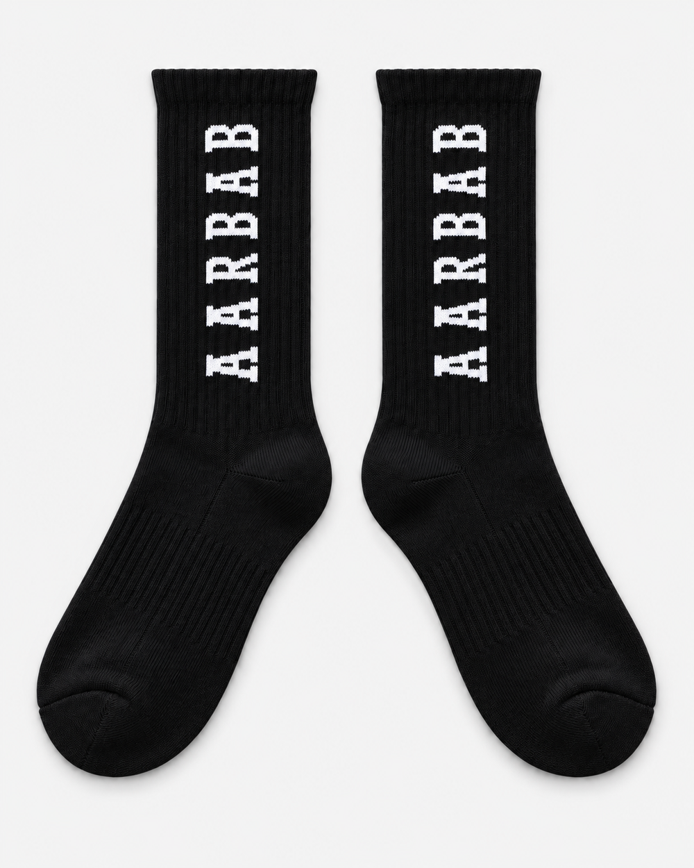 Aarbab Crew Socks in Black – flat lay