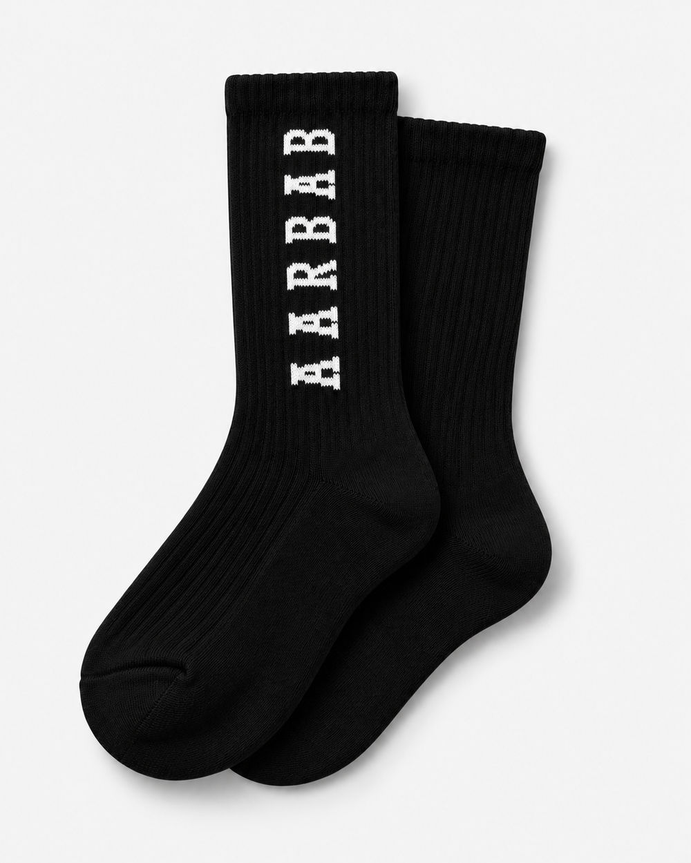 Aarbab Crew Socks in Black – pair detail