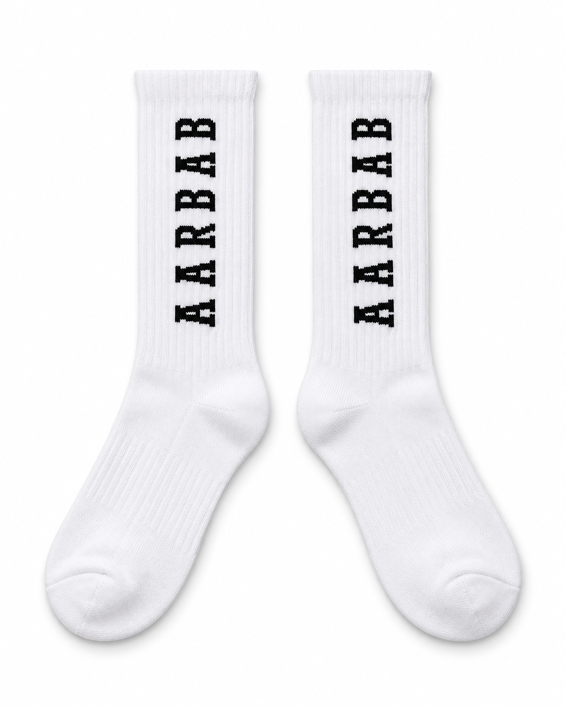 Aarbab Crew Socks in White – flat lay