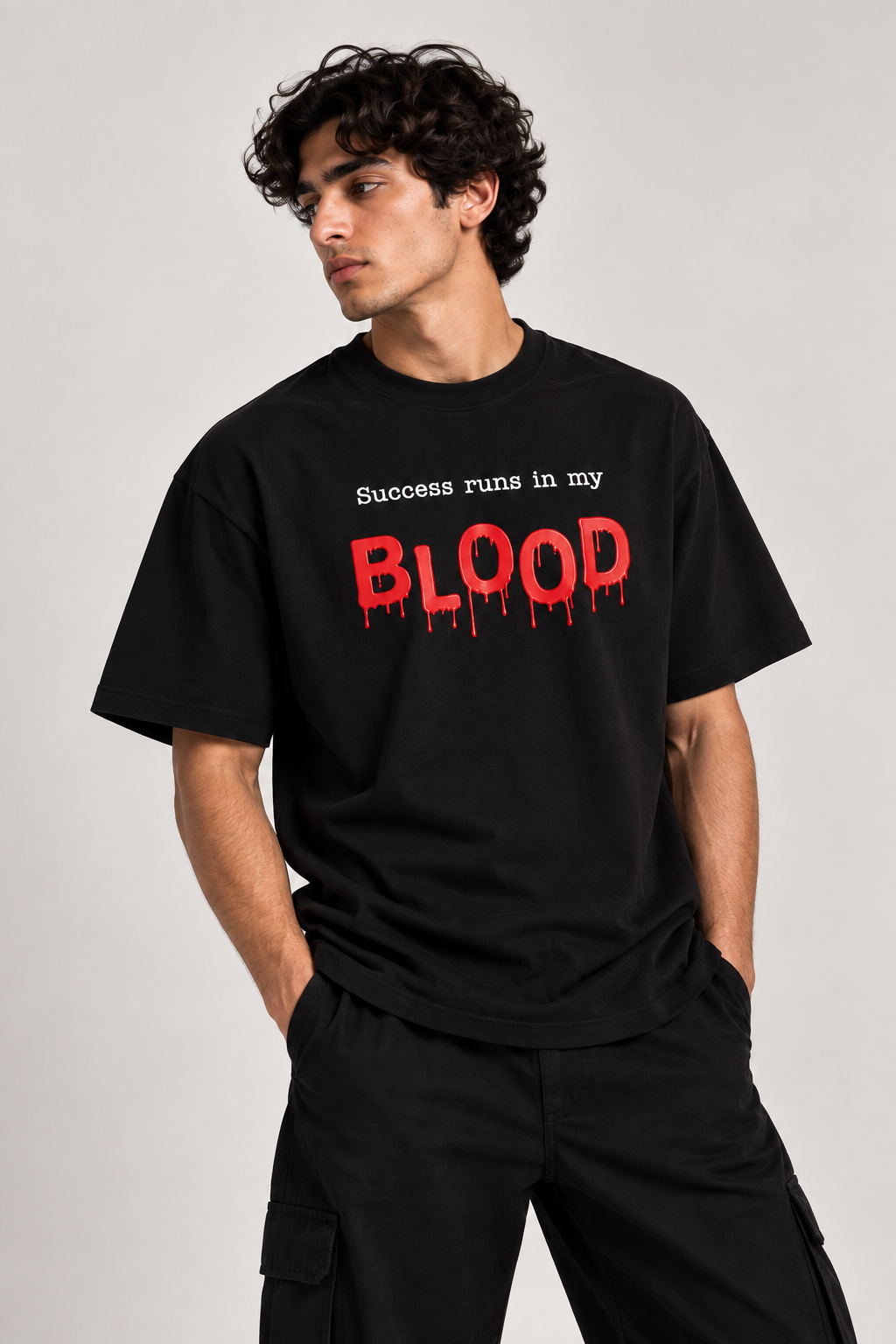 Success Runs In My Blood T-shirt in black, AARBAB, front view