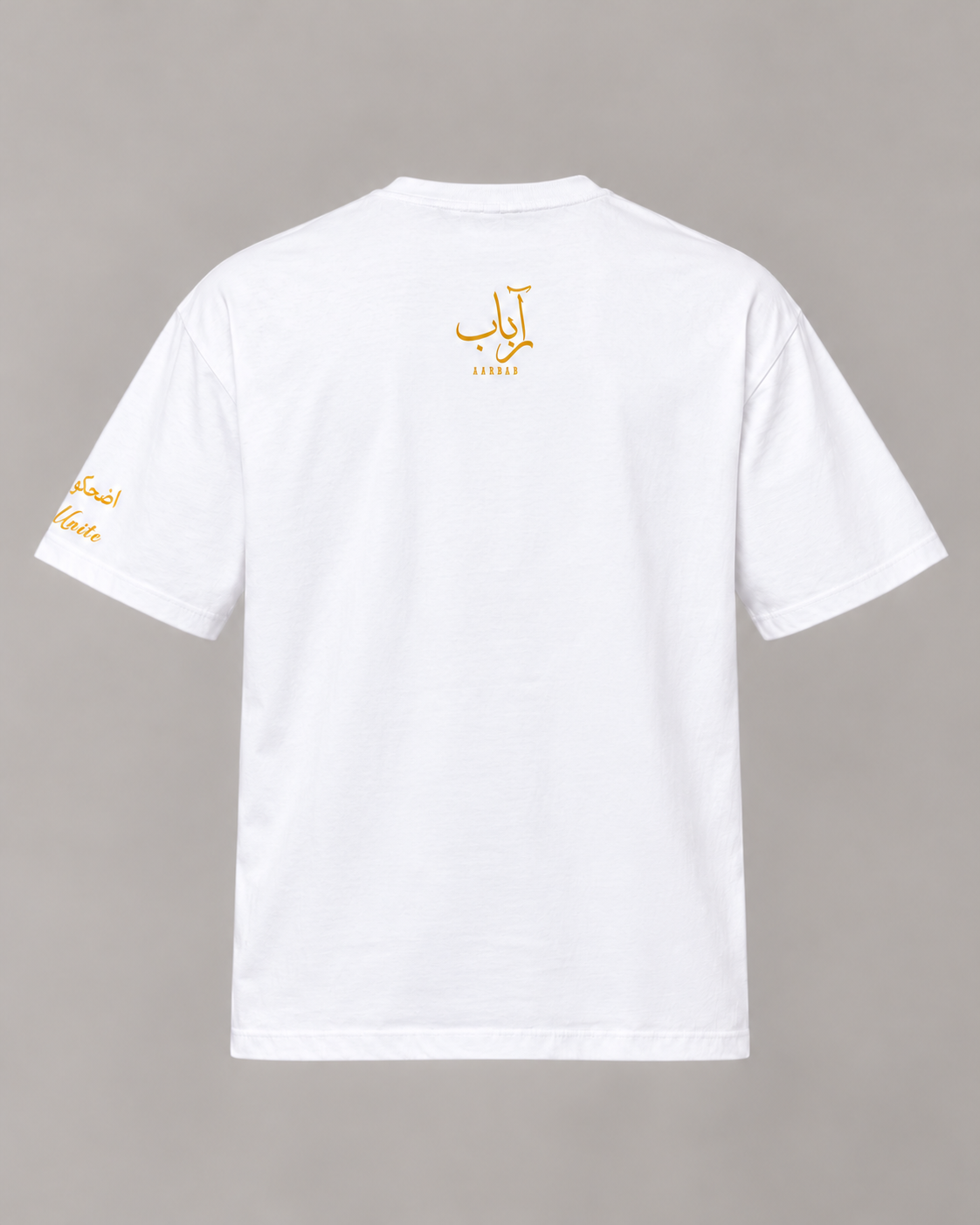 UAE 70's Child T-shirt in white, AARBAB, back flat lay