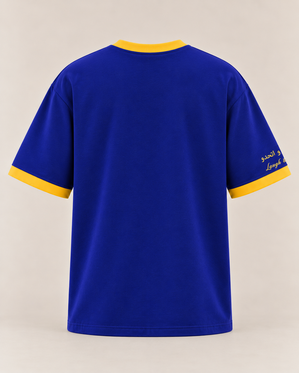 Khalli Walli T-shirt in royal blue, AARBAB, back flat lay